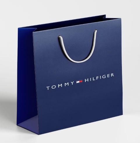 Sac shopping Tommy Hilfiger bleu marine avec anses en corde